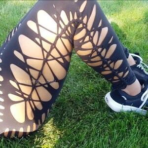 Sexy Leggings// Braided Leggings Yoga Dance Leggings Club Wear Festival Pants yoga pants active wear sexy yoga pant club clothe cut tights image 6