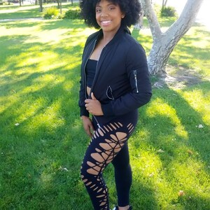 Sexy Leggings// Braided Leggings Yoga Dance Leggings Club Wear Festival Pants yoga pants active wear sexy yoga pant club clothe cut tights image 8