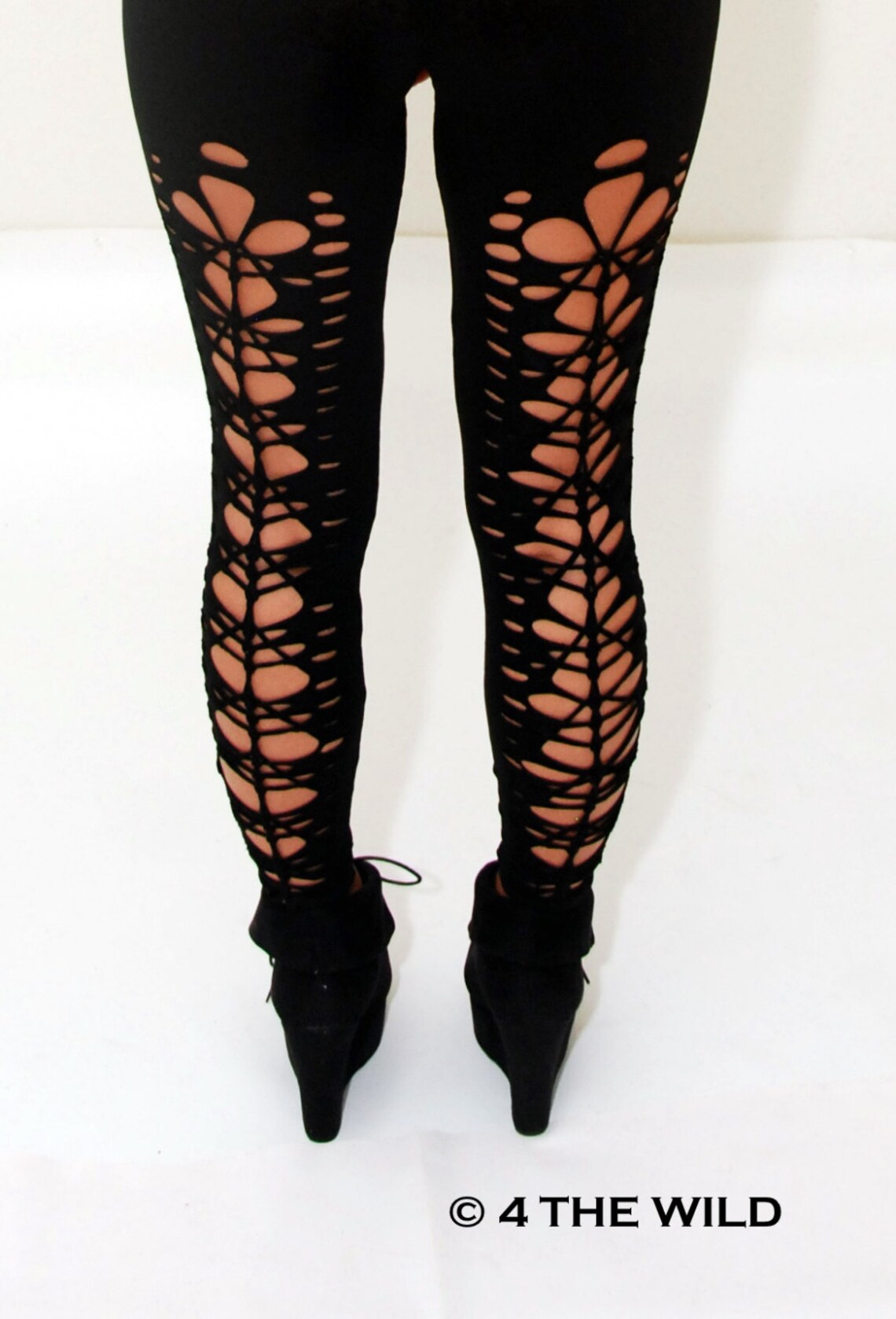New Womens Black Rocker Cut Leggings Pants - Etsy