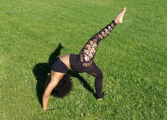 Sexy Leggings// Braided Leggings Yoga Dance Leggings Club Wear Festival Pants yoga pants active wear sexy yoga pant club clothe cut tights