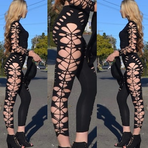 Braided Leggings - Burning Man Braiding - Women's leggings - Yoga pants - Festival leggings-Cut out leggings-Hippie leggings- Festival-Gypsy