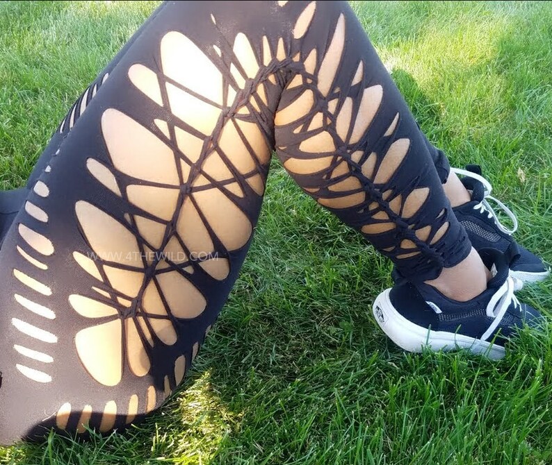 Sexy Leggings// Braided Leggings Yoga Dance Leggings Club Wear Festival Pants yoga pants active wear sexy yoga pant club clothe cut tights image 6