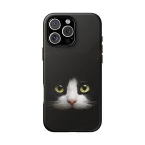 Tuxedo Cat Tough Case for iPhone, Samsung and Pixel, Black & White Dramatic Portrait