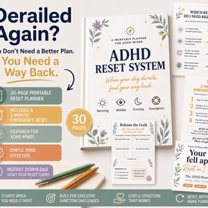 ADHD Reset Planner: Printable System for Overwhelm & Getting Back on Track