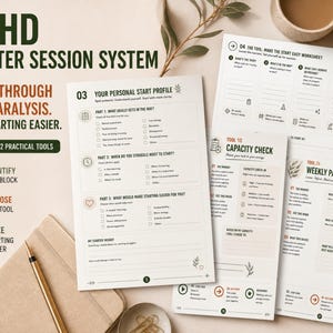 ADHD Task Initiation System | Task Paralysis & Executive Dysfunction | Can't Start Tasks | Get Unstuck Printable PDF