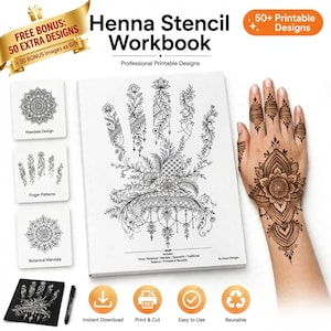 50+ Moroccan Henna Stencils | Ready-to-Trace Design Templates | Bridal & Everyday Mehndi Patterns"