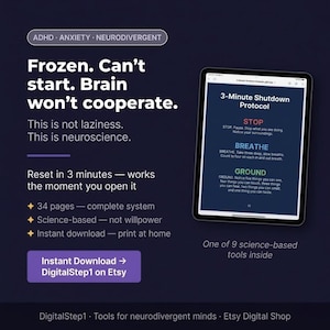 ADHD Emergency Reset Workbook Printable | Anxiety Tool | Executive Dysfunction | Overwhelm Planner | Neurodivergent