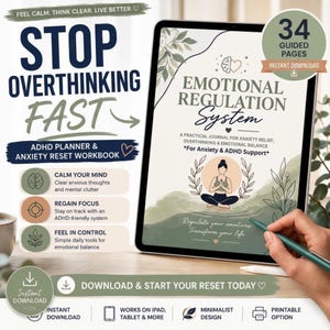 ADHD Workbook for Adults |Anxiety Relief & Executive Dysfunction Planner  Focus Reset and Overthinking Help PDF