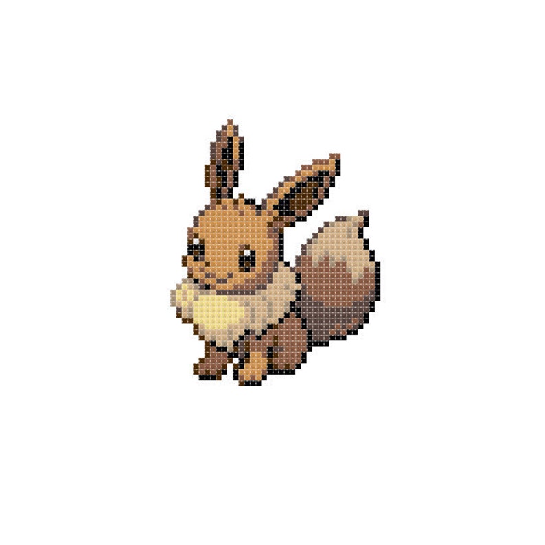 133 Eevee Pokémon Cross Stitch Pattern Instant PDF Download | Etsy