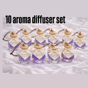 10 mini-autoverspreiders met lavendel – set bruiloftbedankjes, aromatherapie-geurflessen