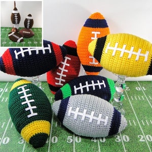 Football Crochet Pattern - Crochet Football Pillow Potholder and Plastic Bag Holder - Football Pillow Crochet Pattern - Instant Download PDF