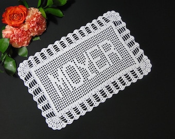 Personalized Name Doily Crochet Pattern Version 1 - Name Doily Crochet Pattern - Name Fillet Crochet Pattern - Instant Download PDF