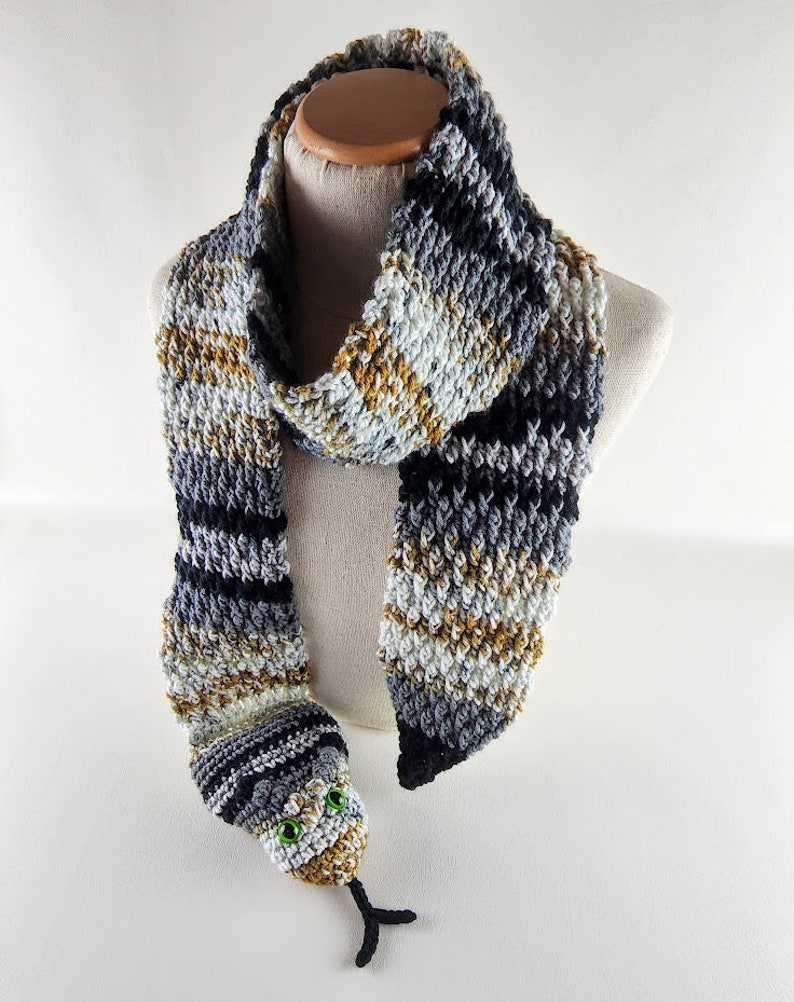 Snake Scarf in Two Sizes Crochet Pattern Child and Adult Sizes Animal Scarf Crochet Pattern Winter Scarf Instant Download PDF image 7