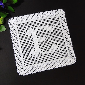 Monogram Doily and Placemat Crochet Pattern Monogram Placemat Name Doily Pattern Fillet Crochet Pattern Instant Download PDF image 4