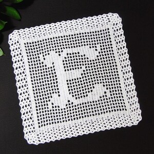 Monogram Doily and Placemat Crochet Pattern Monogram Placemat Name Doily Pattern Fillet Crochet Pattern Instant Download PDF image 2