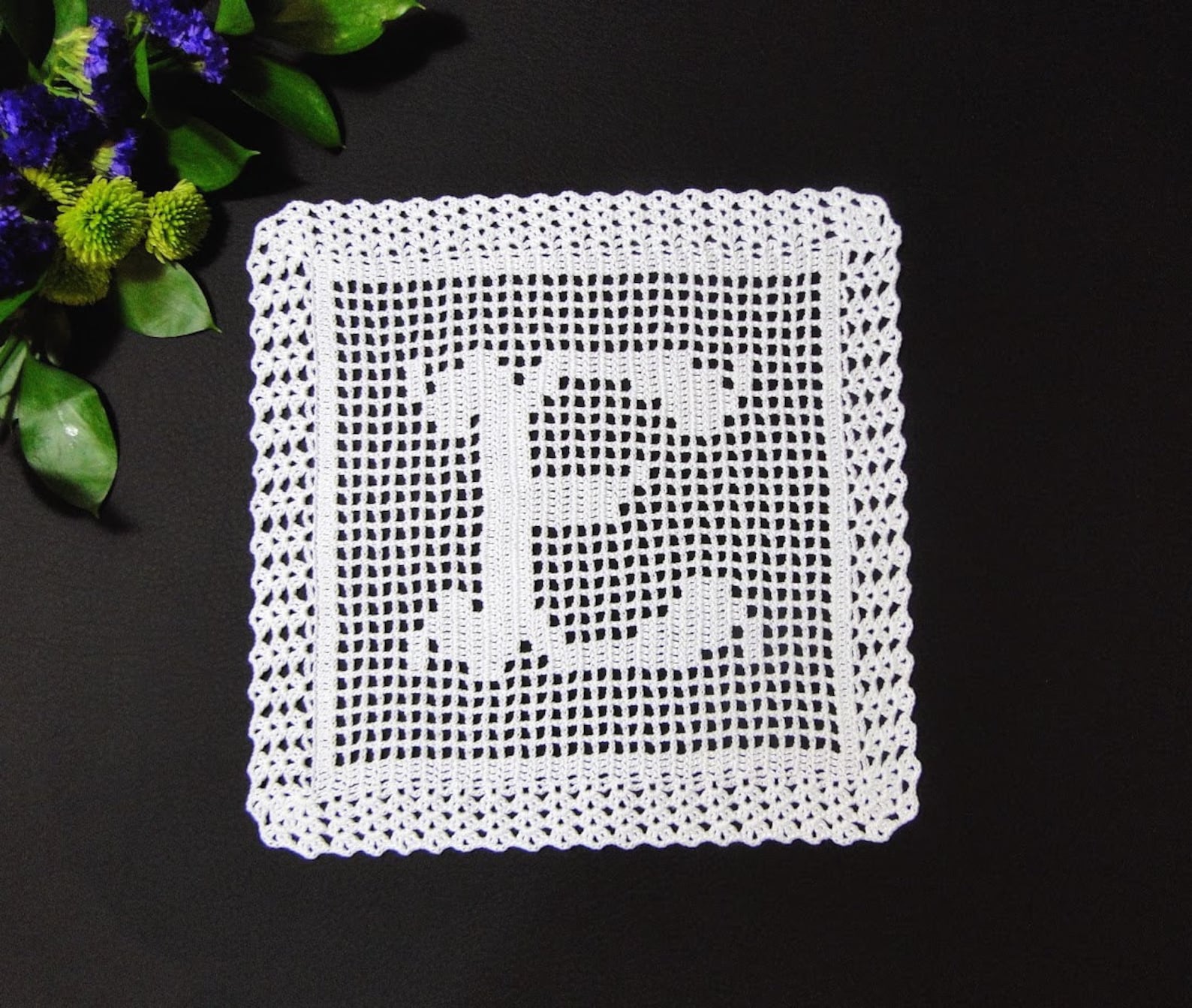 Monogram Placemat and Doily Crochet Pattern - Monogram Doily - Name ...