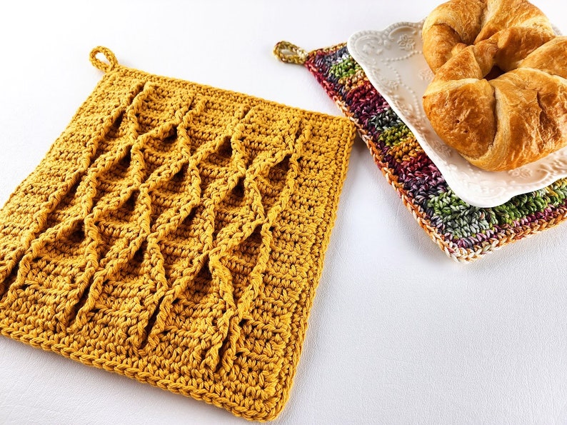 Smocked Potholder Crochet Pattern Smocked Pot Holder Crochet Pattern Smocked Hotpad Crochet Pattern Trivet Instant Download PDF image 8