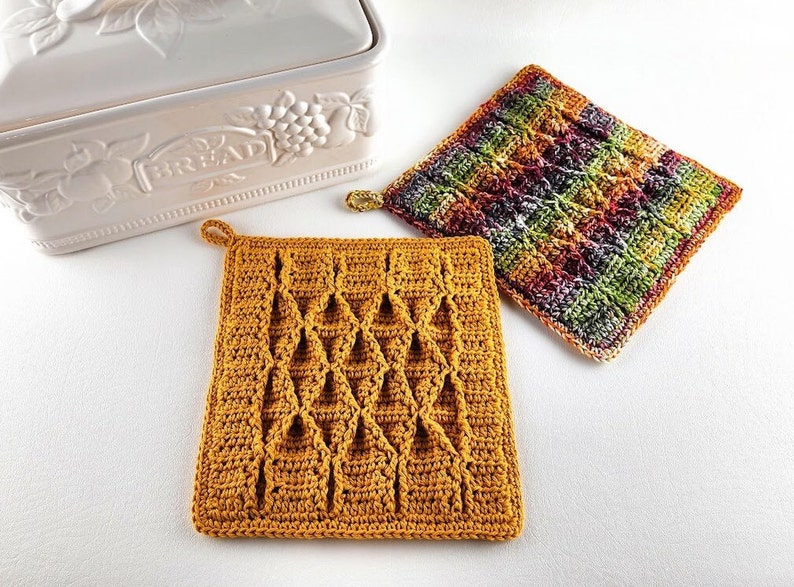 Smocked Potholder Crochet Pattern Smocked Pot Holder Crochet Pattern Smocked Hotpad Crochet Pattern Trivet Instant Download PDF image 1