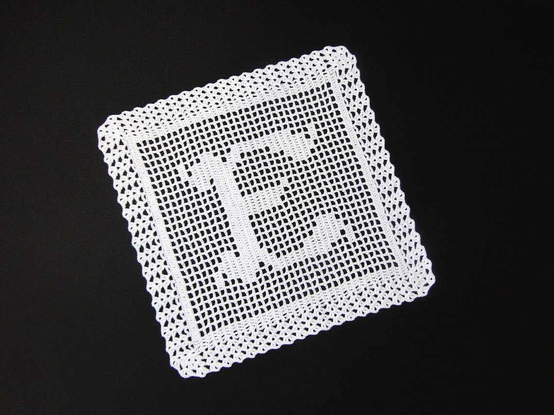 Monogram Placemat and Doily Crochet Pattern - Monogram Doily - Name ...
