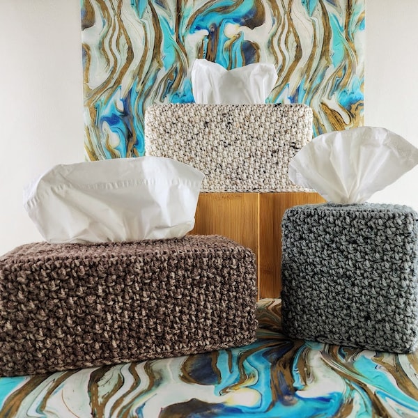 Villa Tissue Box Covers Crochet Pattern en trois tailles - Tissue Box Cozy Crochet Pattern - Tissue Box Cozy Pattern - Téléchargement instantané PDF