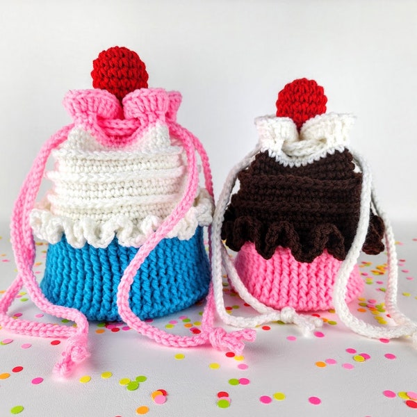 Cupcake Purse Crochet Pattern - Two Sizes Included - Cupcake Crochet Pattern - Cupcake Handbag Crochet Pattern - Instant Download PDF