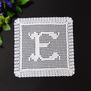 Monogram Doily and Placemat Crochet Pattern Monogram Placemat Name Doily Pattern Fillet Crochet Pattern Instant Download PDF image 5