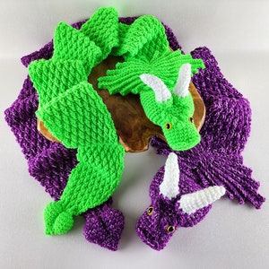 Dragon Scarf in Two Sizes Crochet Pattern - Child and Adult Sizes - Fantasy Scarf Crochet Pattern - Winter Scarf - Instant Download PDF