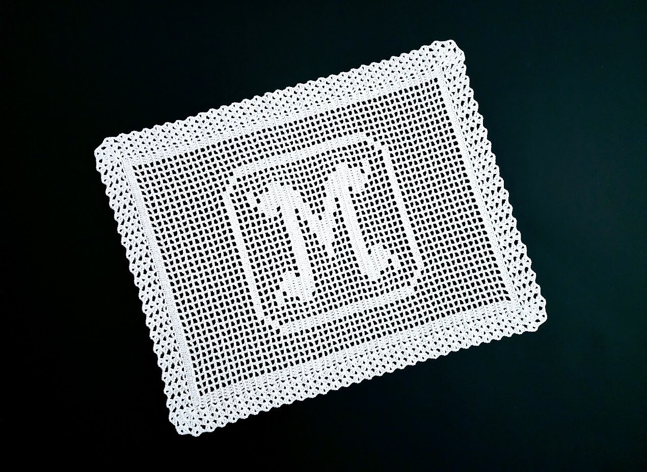 Monogram Placemat and Doily Crochet Pattern - Monogram Doily - Name ...