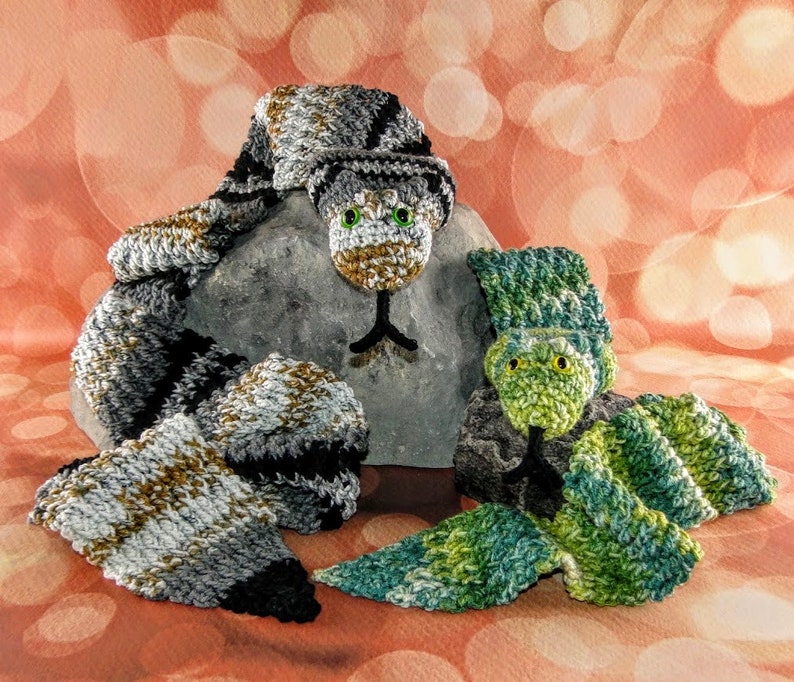 Snake Scarf in Two Sizes Crochet Pattern Child and Adult Sizes Animal Scarf Crochet Pattern Winter Scarf Instant Download PDF image 4