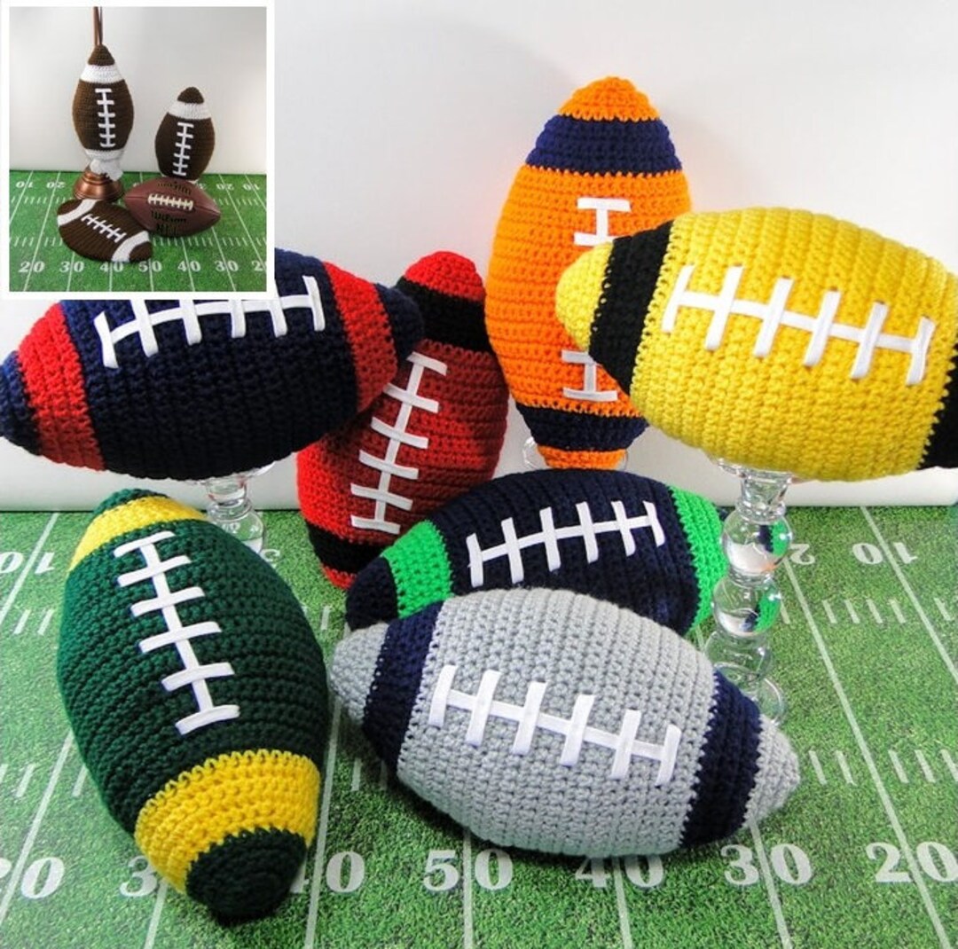 Football Crochet Pattern Crochet Football Pillow Potholder and Plastic