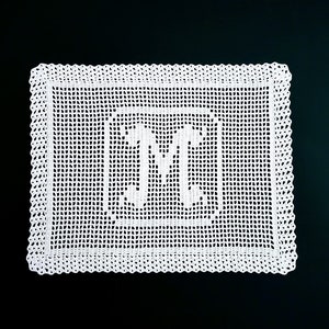 Monogram Doily and Placemat Crochet Pattern Monogram Placemat Name Doily Pattern Fillet Crochet Pattern Instant Download PDF image 9