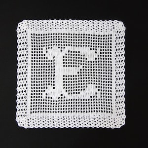 Monogram Doily and Placemat Crochet Pattern Monogram Placemat Name Doily Pattern Fillet Crochet Pattern Instant Download PDF image 7