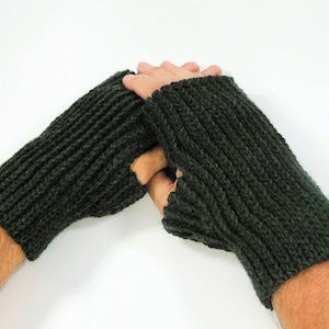 Men&#39;s Fingerless Gloves Crochet Pattern - Women&#39;s and Men&#39;s Sizes - Knit Look Fingerless Gloves Crochet Pattern - Instant Download PDF