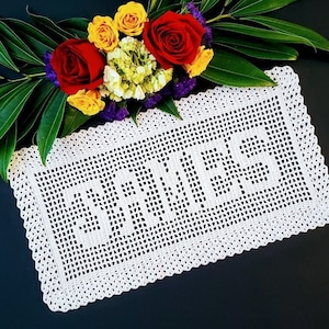 Personalized Name Doily Crochet Pattern Version 2 - Name Doily Crochet Pattern - Name Fillet Crochet Pattern - Instant Download PDF