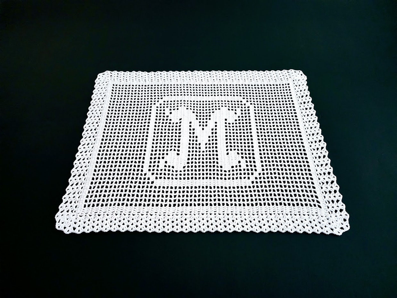 Monogram Placemat and Doily Crochet Pattern - Monogram Doily - Name ...