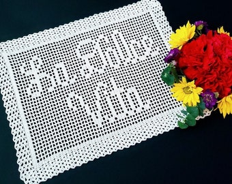 La Dolce Vita Doily Crochet Pattern - Translates to "The Sweet Life" - La Dolce Vita Fillet Doily Crochet Pattern - Instant Download PDF