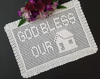 God Bless Our Home Doily Crochet Pattern - God Bless Our Home Fillet Crochet Pattern - God Bless Our Home Sign - Instant Download PDF