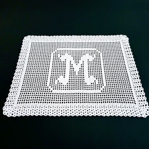 Monogram Doily and Placemat Crochet Pattern Monogram Placemat Name Doily Pattern Fillet Crochet Pattern Instant Download PDF image 10