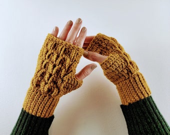 Timeless Texture Fingerless Gloves Crochet Pattern - Fingerless Mitts - Texting Gloves Crochet Pattern - Wrist Warmer - Instant Download PDF