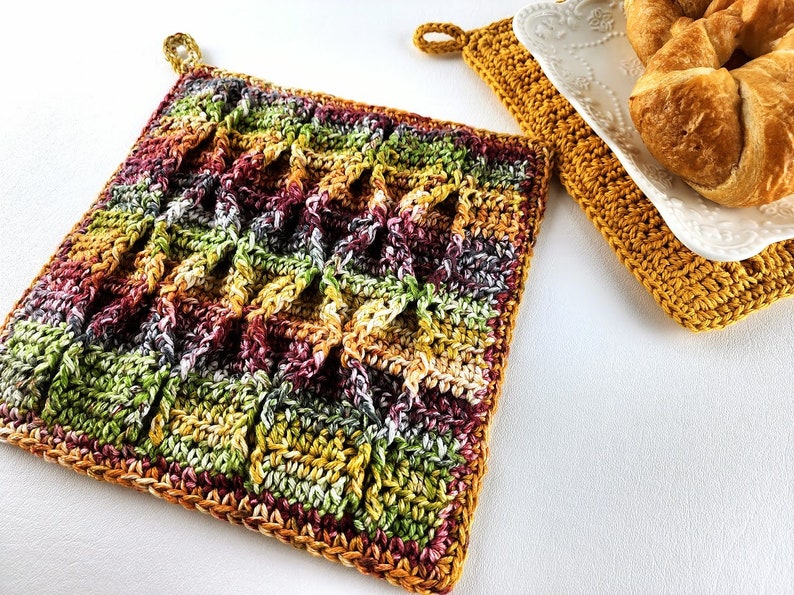 Smocked Potholder Crochet Pattern Smocked Pot Holder Crochet Pattern Smocked Hotpad Crochet Pattern Trivet Instant Download PDF image 7