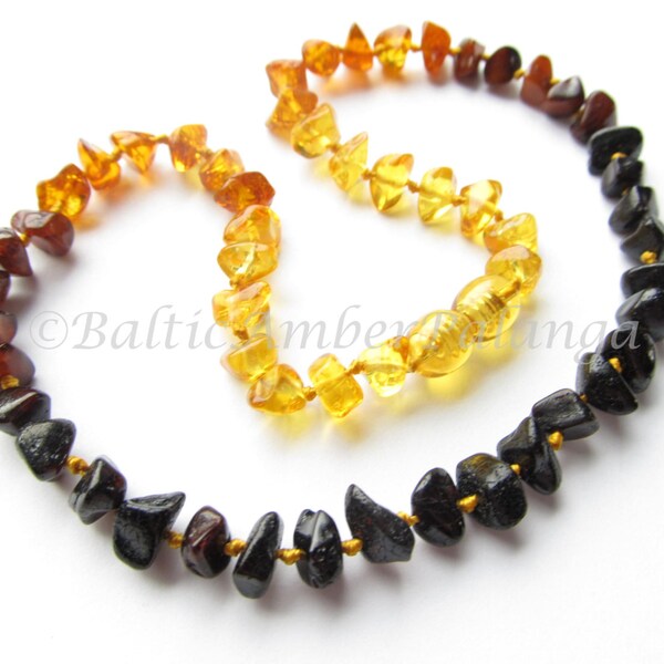 Baltischen Bernstein Baby Zahnen Halskette Rainbow Color
