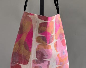 Crossbody Shoulder Bag Original Art Reusable Handbag Gift Her Summer Travel Purse Women Workout Fitness Gym Carryall Tote Retro Pink