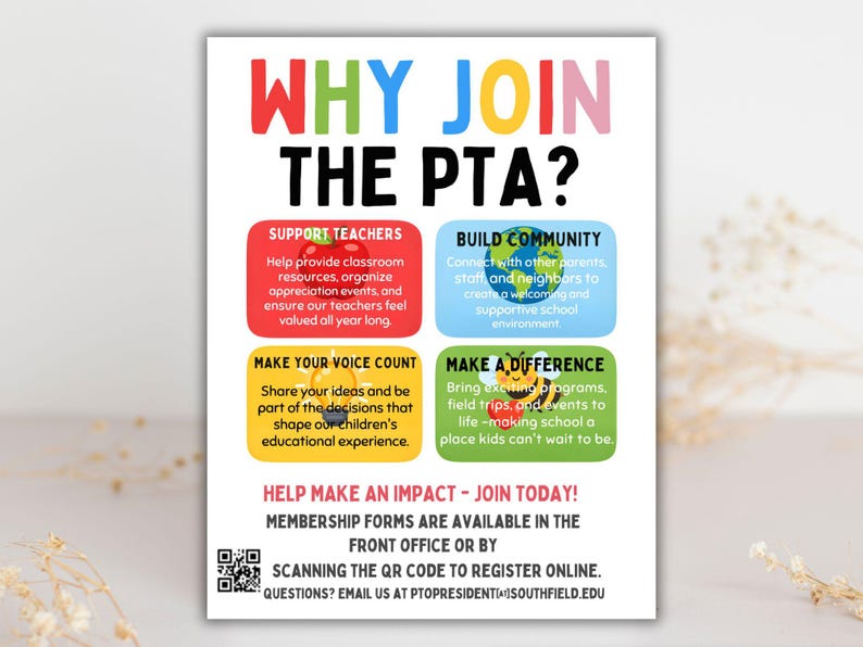 Editable Why Join the PTA Flyer: School Recruitment Poster (canva ...