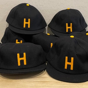 Higley Haymakers Vintage Base Ball Team Cap. Wool 6 panel cap, 2 inch visor, wool felt H, Select size at checkout.