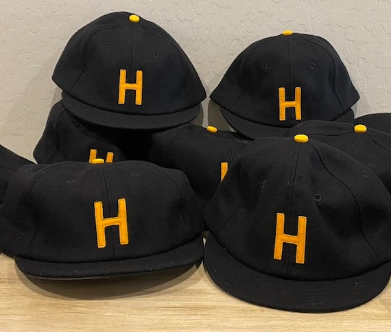 Higley Haymakers Vintage Base Ball Team Cap. Wool 6 panel cap, 2 inch visor, wool felt H, Select size at checkout.