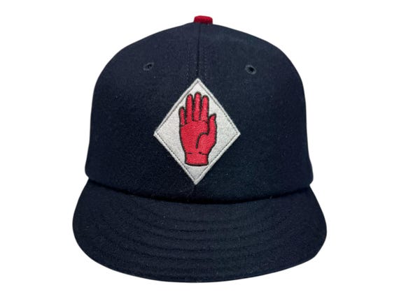 Ulster 9 Vintage Base Ball Team cap. Navy wool 6 panel cap, fitted to any size.