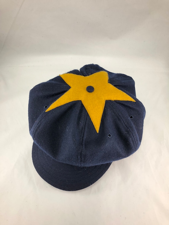 Star Base Ball Club of Colorado Territory Vintage Team Cap. Navy Wool 8  Panel Baggy Cap, Felt Star in Old Gold on Top, Fitted to Any Size. -   Denmark