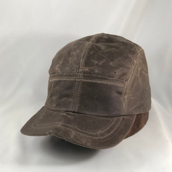 Quint Fishing Cap. Waxed cotton 4 panel cap with front pockets. Fitted or adjustable, any size.