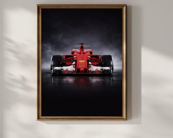 Ferrari F1 Race Car Art Print - Formula 1 Wall Decoration - Digital Download Motorsport Poster