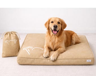 Dog Dad Gift for Fathers Day Dog Bed Cover, Washable Canvas Pet Bed Cover with Tote Bag for Dog Lovers and Unique Pet Owner Gift Ideas